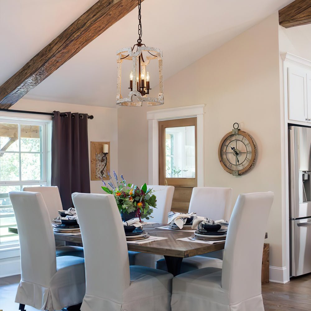 Farmhouse Wood Cylinder Drum Pendant Light