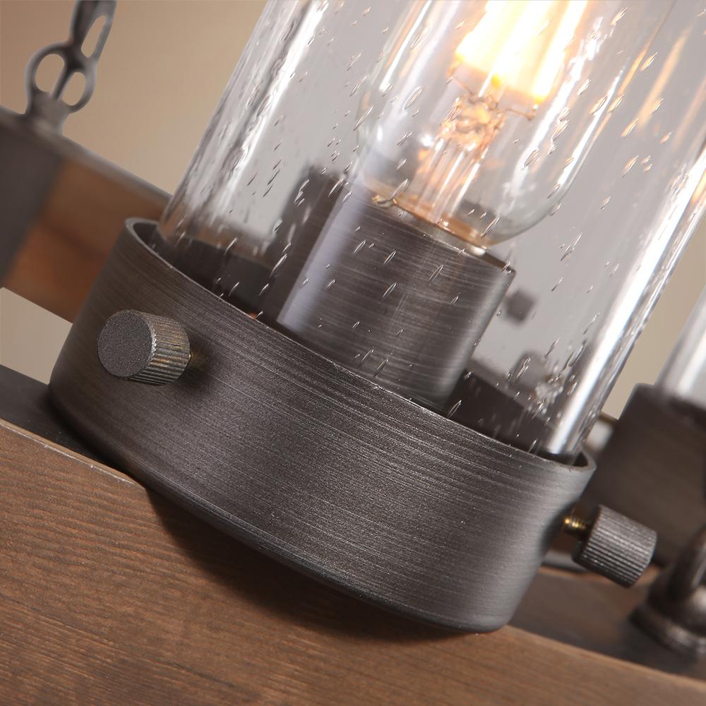 Farmhouse Wood Wagon Wheel Chandelier