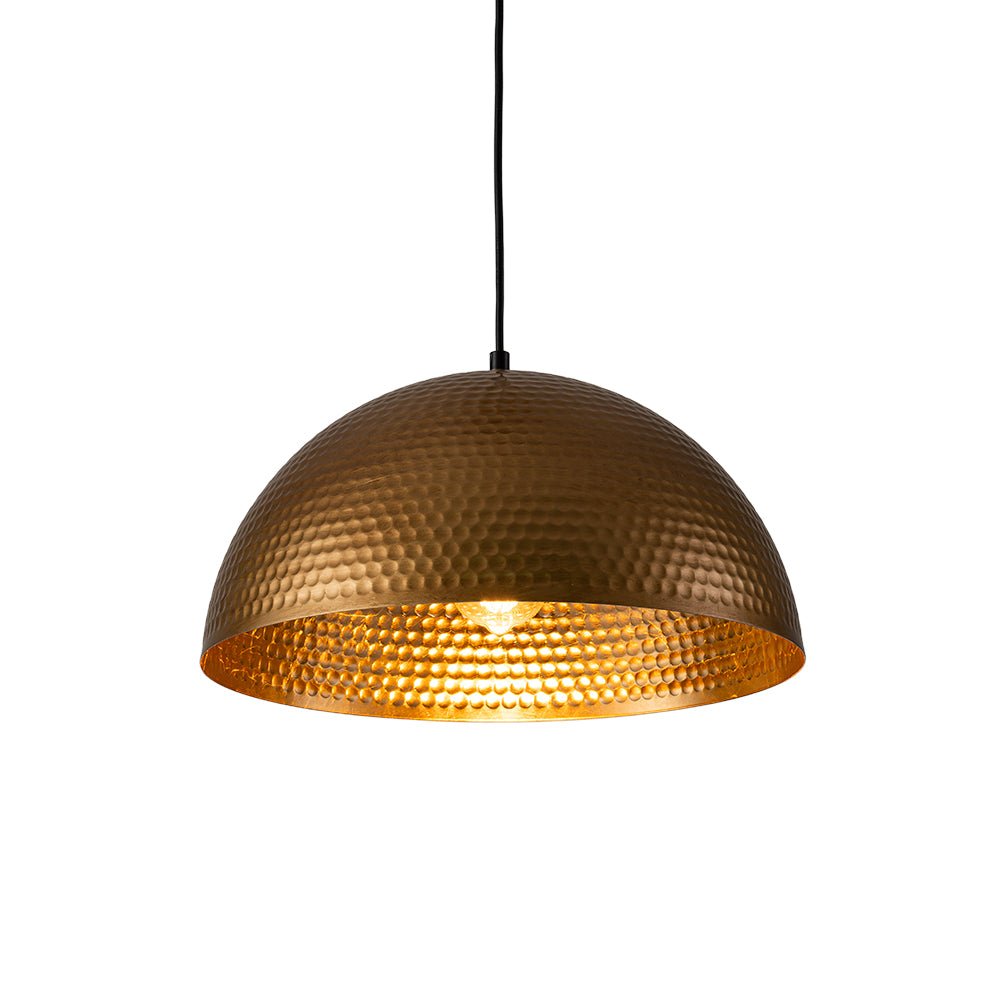 Industrial 1-Light Hammered Oversized Metal Dome Pendant