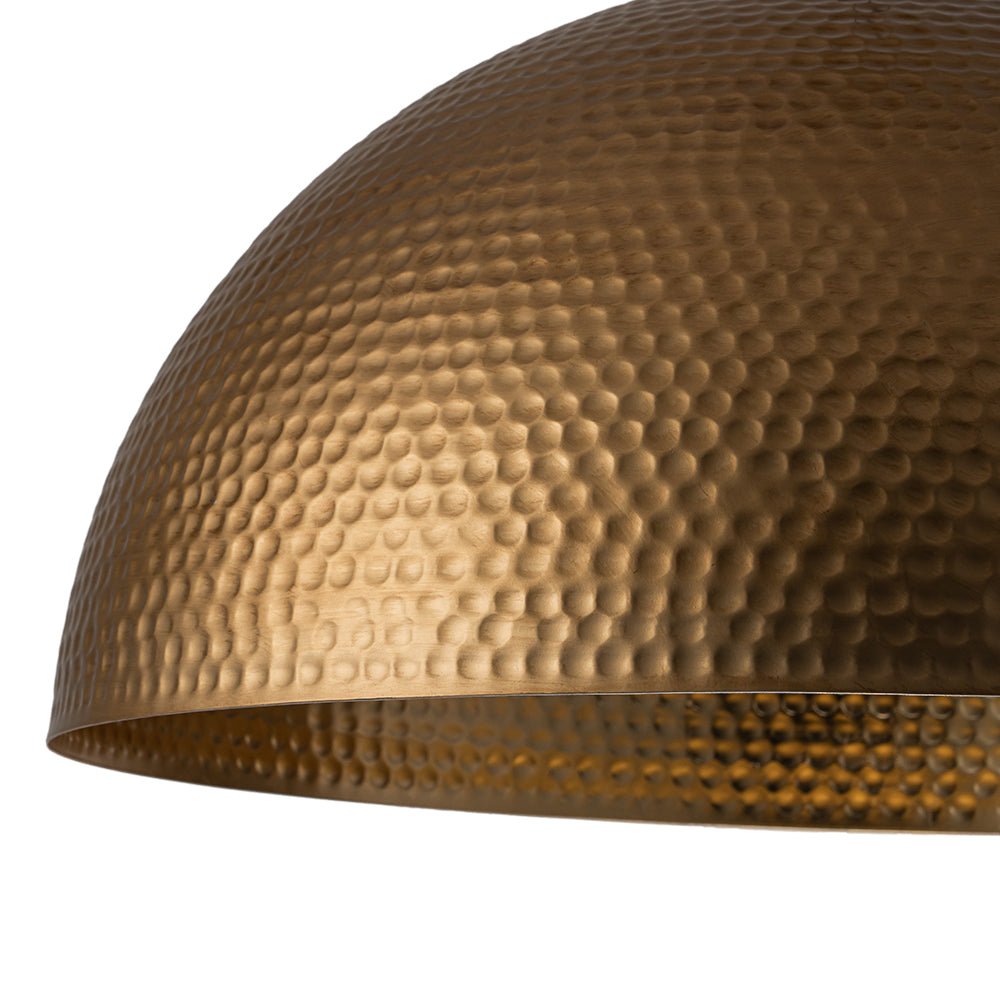 Industrial 1-Light Hammered Oversized Metal Dome Pendant