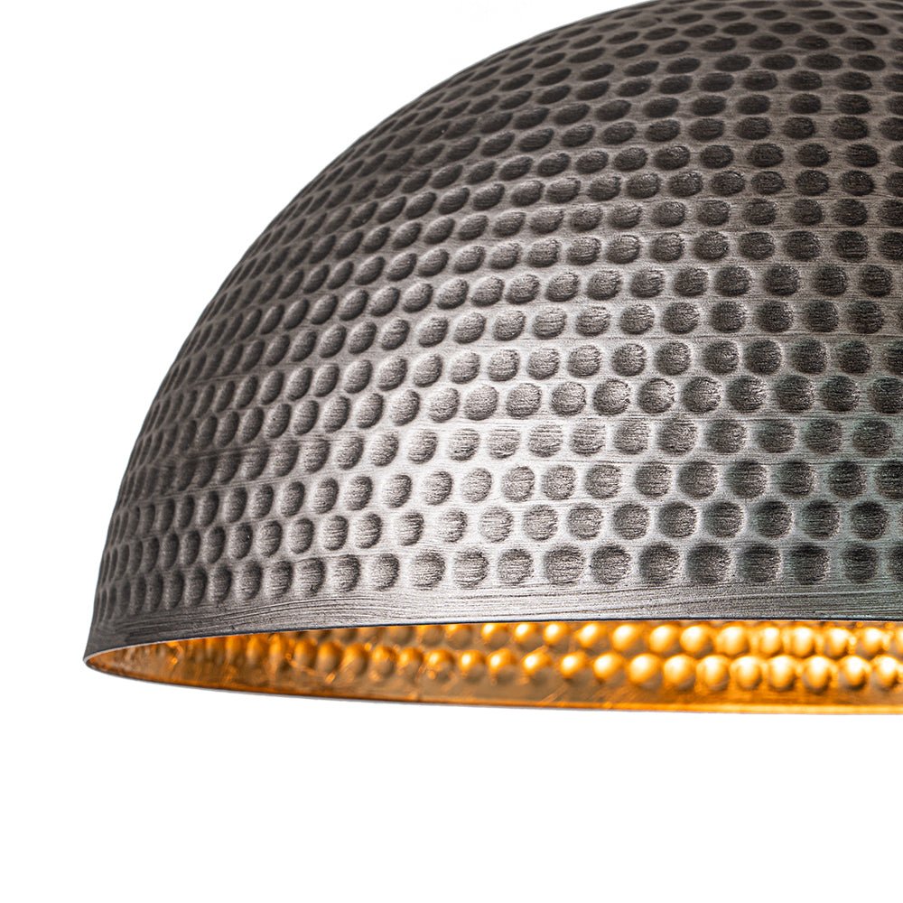 Industrial 1-Light Hammered Oversized Metal Dome Pendant