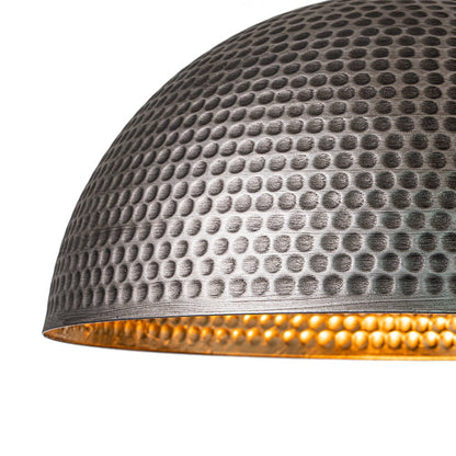 Industrial 1-Light Hammered Oversized Metal Dome Pendant