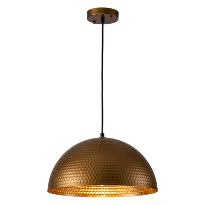 Industrial 1-Light Hammered Oversized Metal Dome Pendant