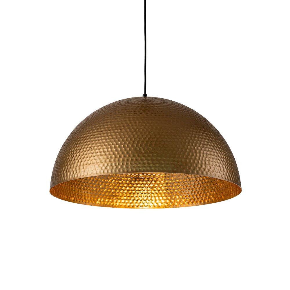 Industrial 1-Light Hammered Oversized Metal Dome Pendant
