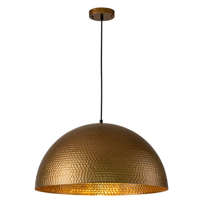 Industrial 1-Light Hammered Oversized Metal Dome Pendant