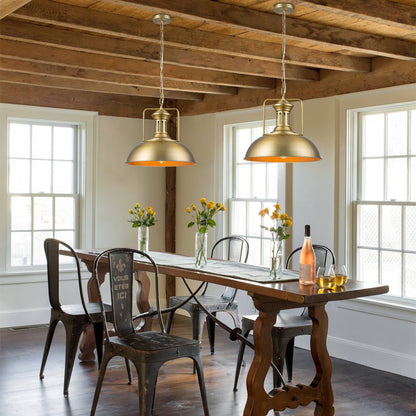 Industrial Single Dome Pendant Light