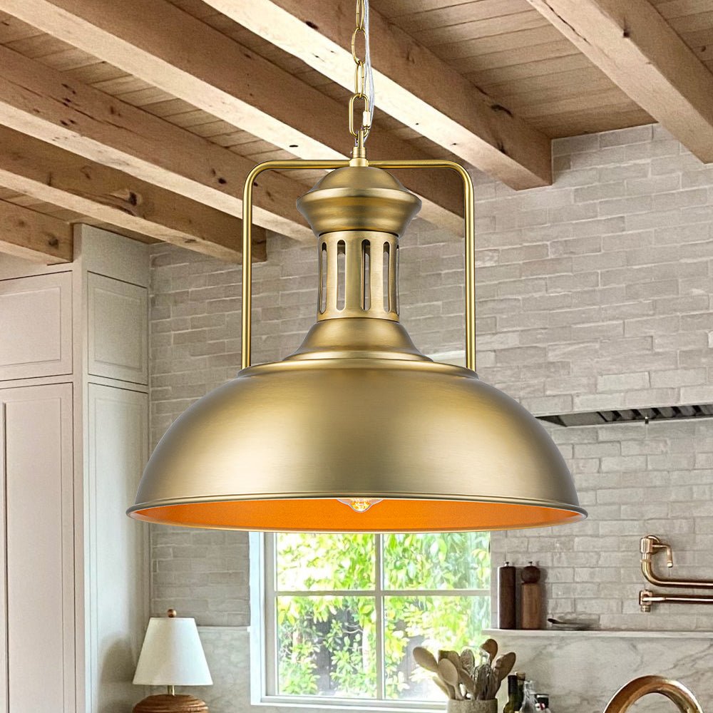 Industrial Single Dome Pendant Light
