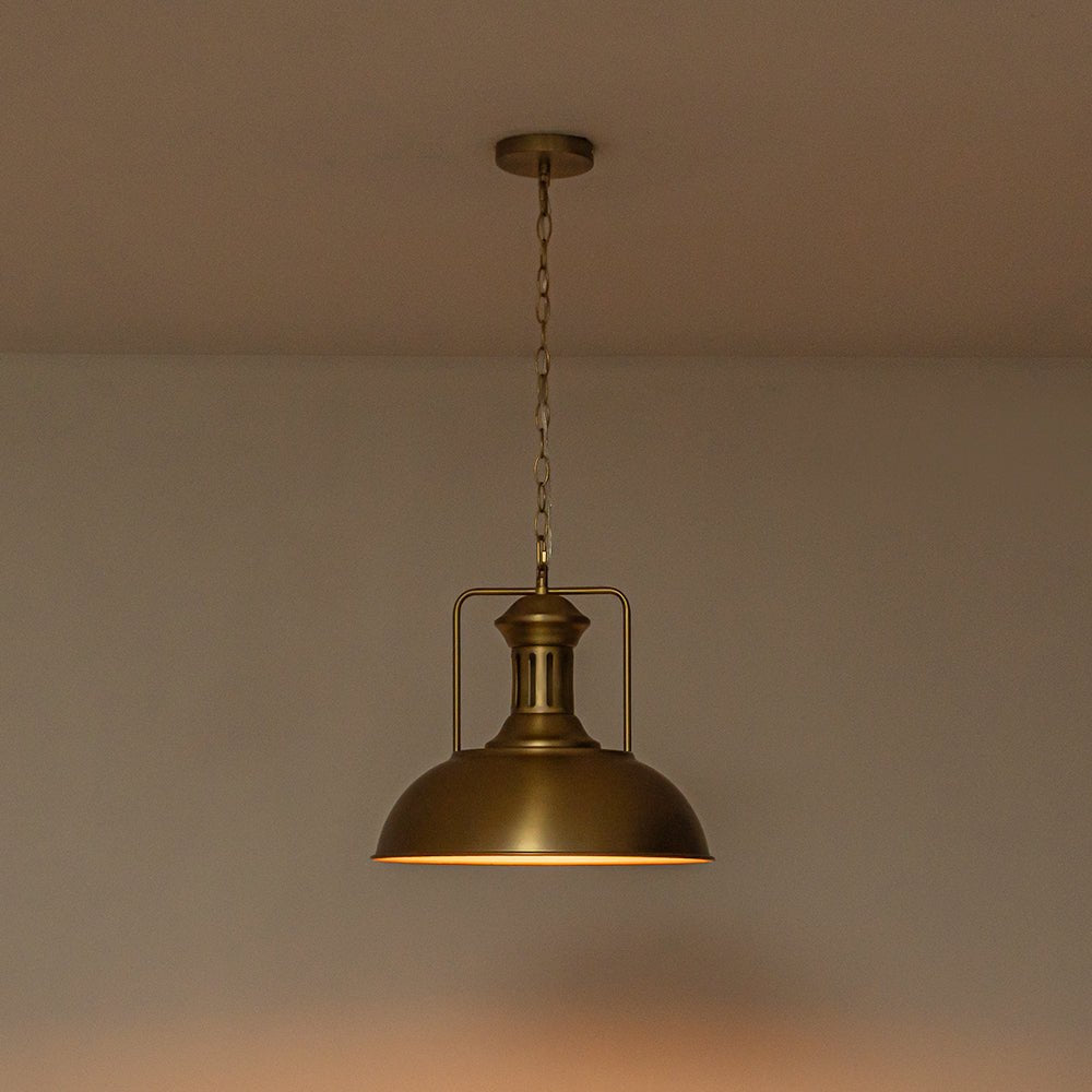 Industrial Single Dome Pendant Light