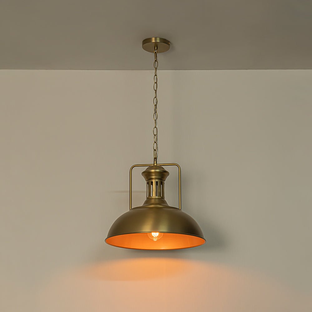 Industrial Single Dome Pendant Light
