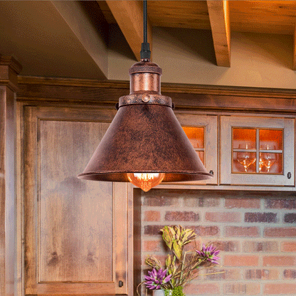 Industrial Vintage Antique Copper Pendant Light