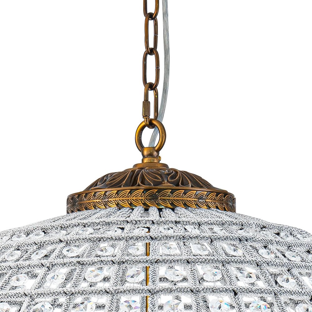 Vintage Luxe Brass Crystal Orb Chandelier