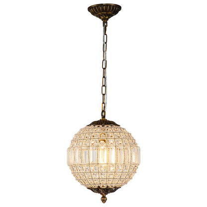 Vintage Luxe Brass Crystal Orb Chandelier