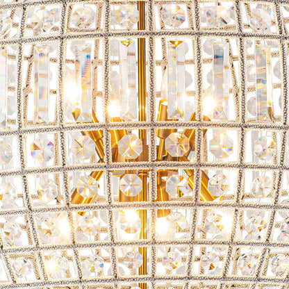 Vintage Luxe Brass Crystal Orb Chandelier