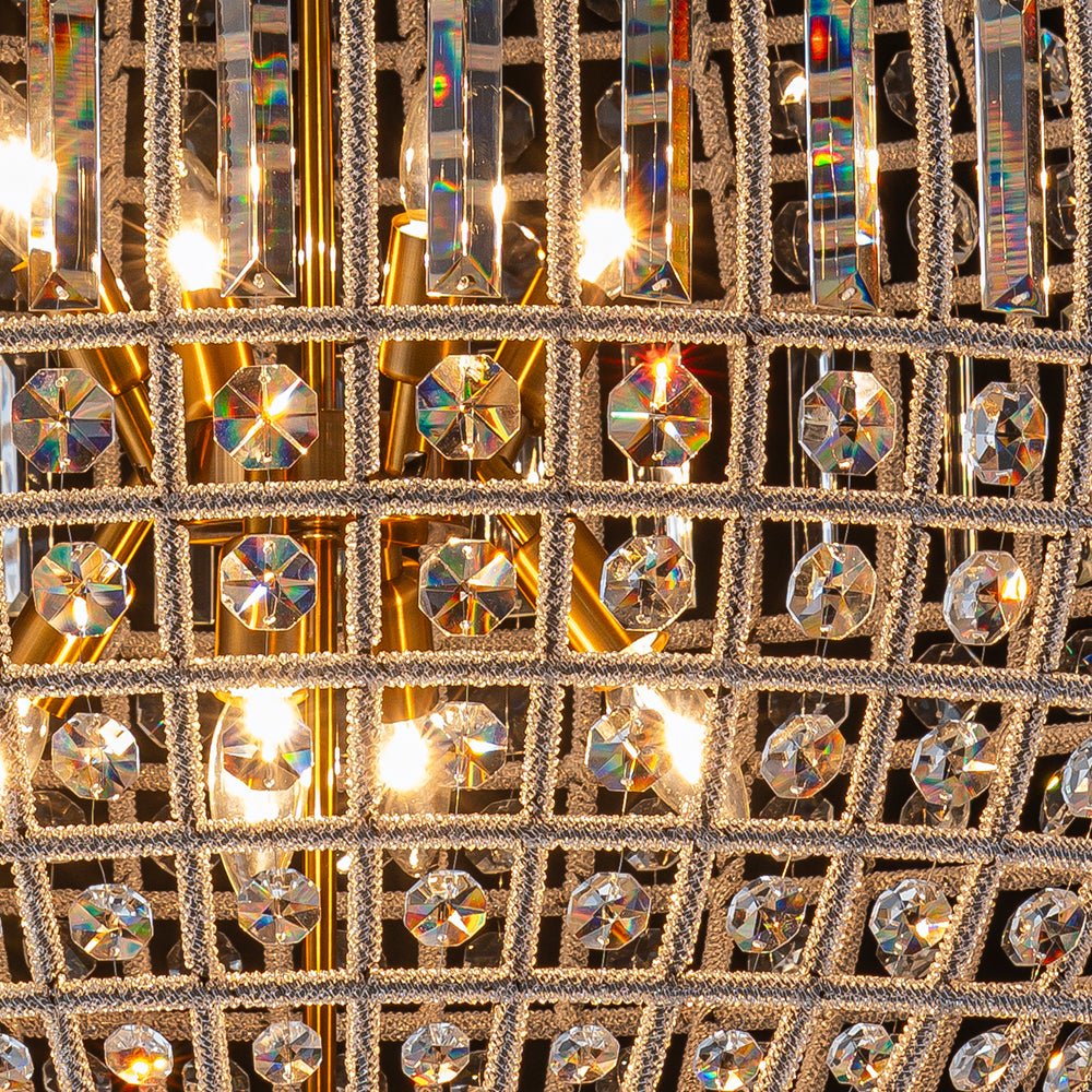 Vintage Luxe Brass Crystal Orb Chandelier