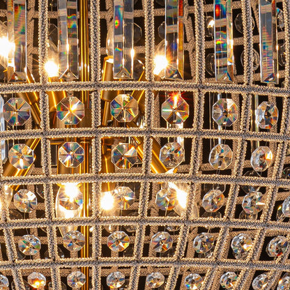 Vintage Luxe Brass Crystal Orb Chandelier