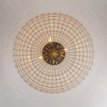 Vintage Luxe Brass Crystal Orb Chandelier