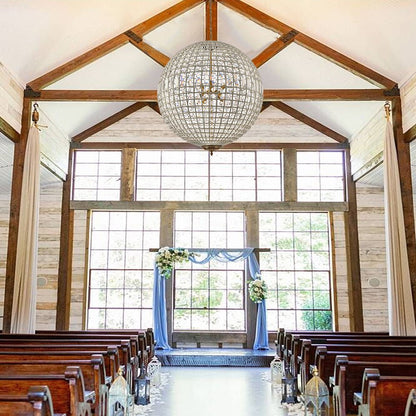 Vintage Luxe Brass Crystal Orb Chandelier