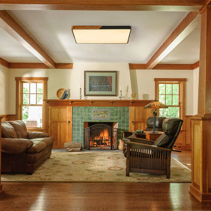 Wood Rectangle LED Ceiling Light