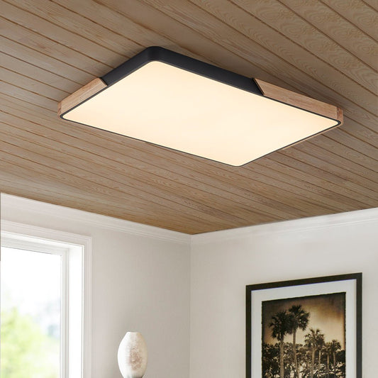 Wood Rectangle LED Ceiling Light