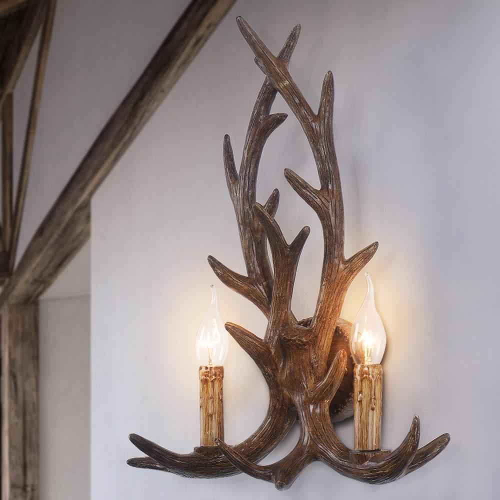 Antler Crest Farmhouse Wall Sconce