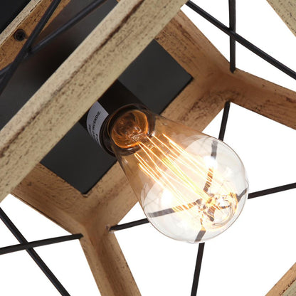 Farmhouse Square Cage Flush Mount Ceiling Light