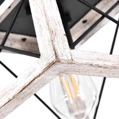 Farmhouse Square Cage Flush Mount Ceiling Light