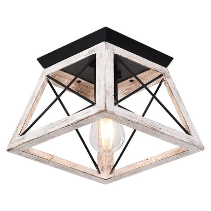 Farmhouse Square Cage Flush Mount Ceiling Light