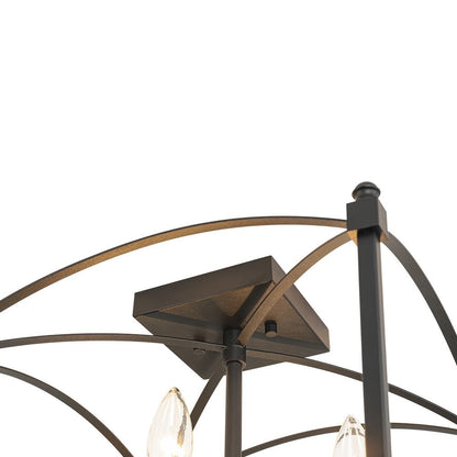 4-light French Antique Candle Style Lantern Semi Flush