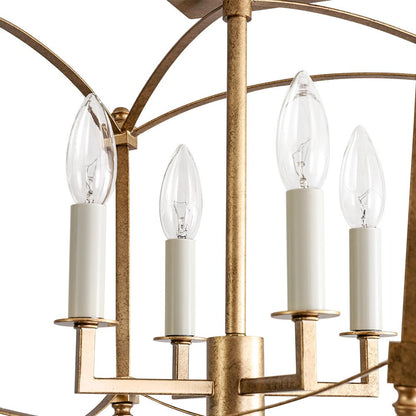 4-light French Antique Candle Style Lantern Semi Flush