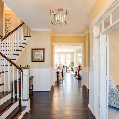 4-light French Antique Candle Style Lantern Semi Flush