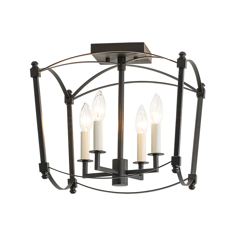 4-light French Antique Candle Style Lantern Semi Flush