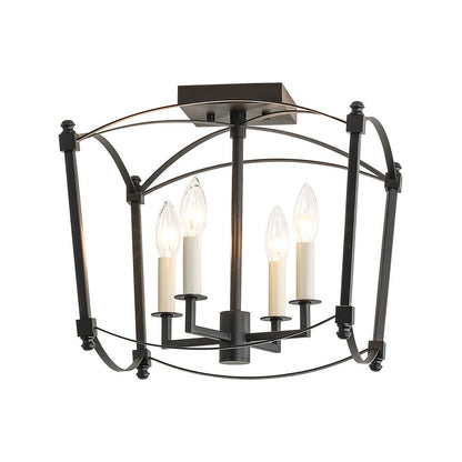 4-light French Antique Candle Style Lantern Semi Flush