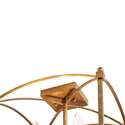 4-light French Antique Candle Style Lantern Semi Flush