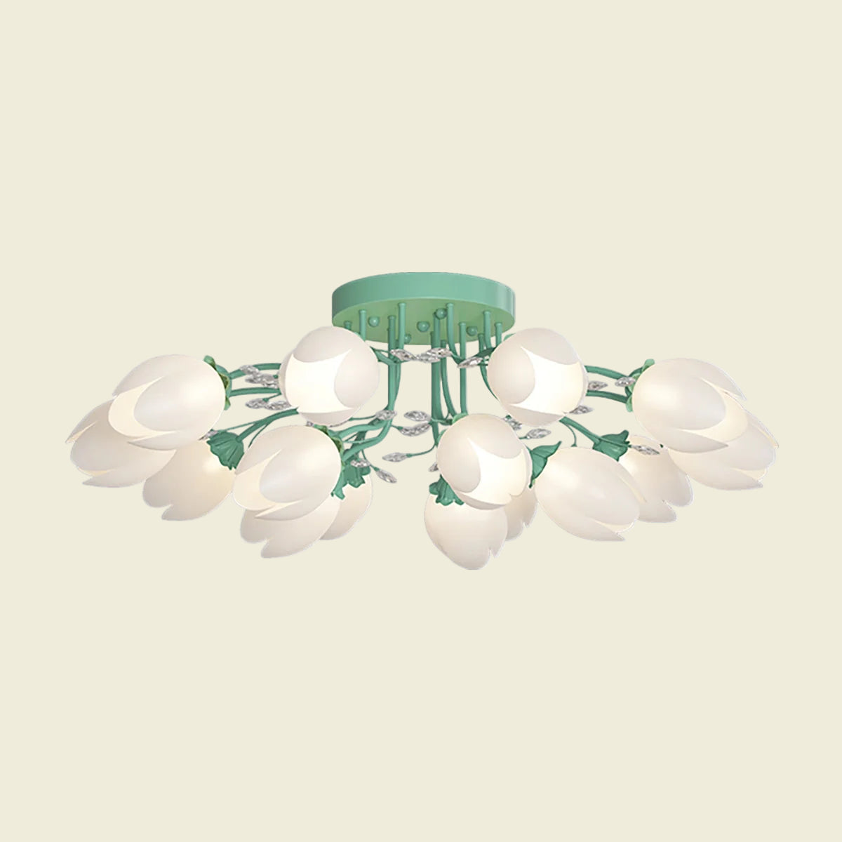 French Style Pastoral Flower Ceiling Lamp