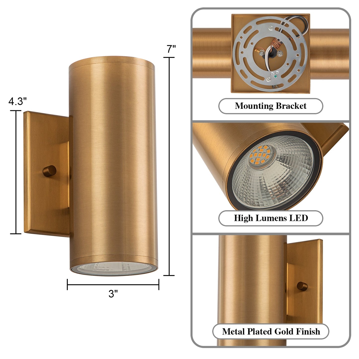 Lumen Tube LED Outdoor Wall Sconce